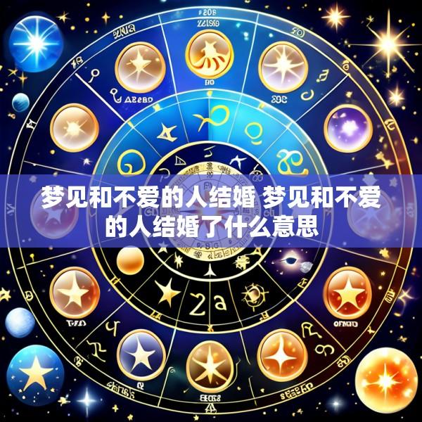 梦见和不爱的人结婚 梦见和不爱的人结婚了什么意思
