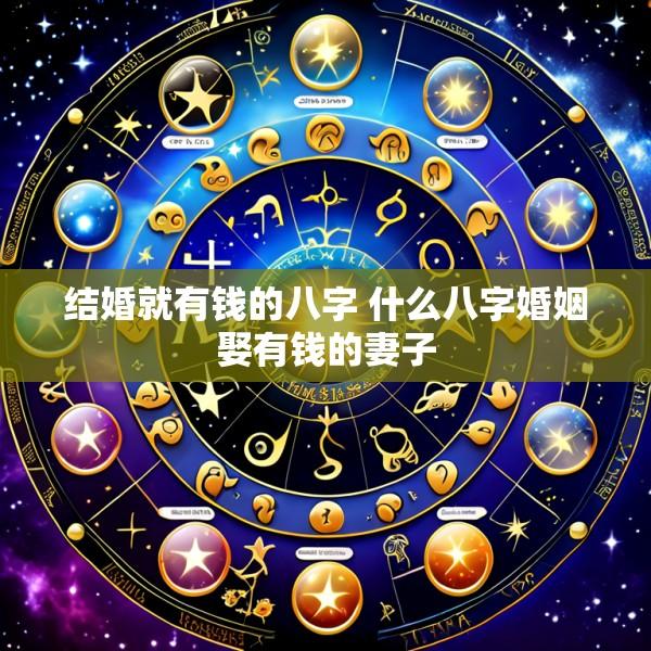 结婚就有钱的八字 什么八字婚姻娶有钱的妻子