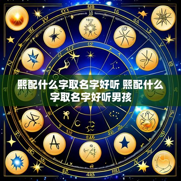 熙配什么字取名字好听 熙配什么字取名字好听男孩