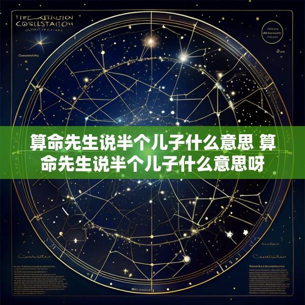 算命先生说半个儿子什么意思 算命先生说半个儿子什么意思呀