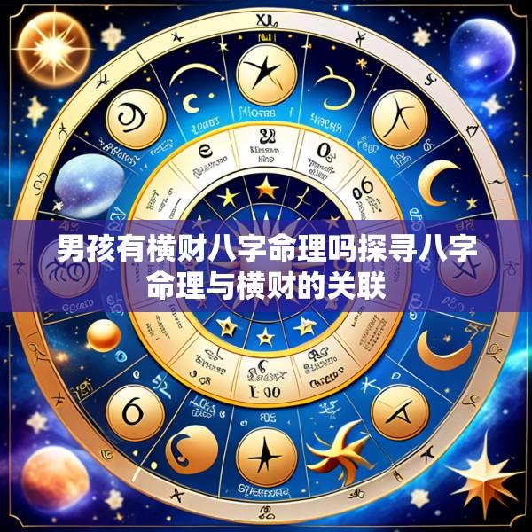 男孩有横财八字命理吗探寻八字命理与横财的关联