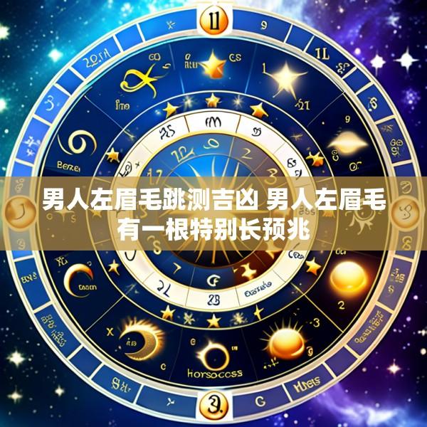 男人左眉毛跳测吉凶 男人左眉毛有一根特别长预兆