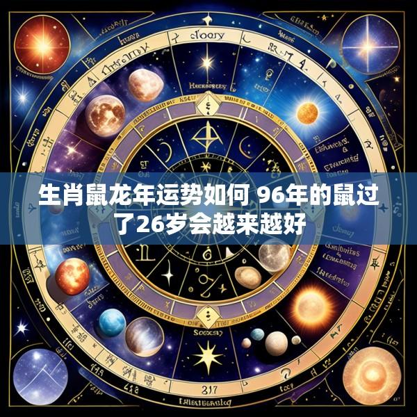 生肖鼠龙年运势如何 96年的鼠过了26岁会越来越好