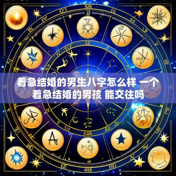 着急结婚的男生八字怎么样 一个着急结婚的男孩 能交往吗
