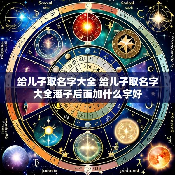给儿子取名字大全 给儿子取名字大全潘子后面加什么字好