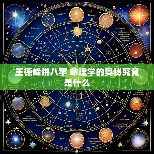 王德峰讲八字 命理学的奥秘究竟是什么