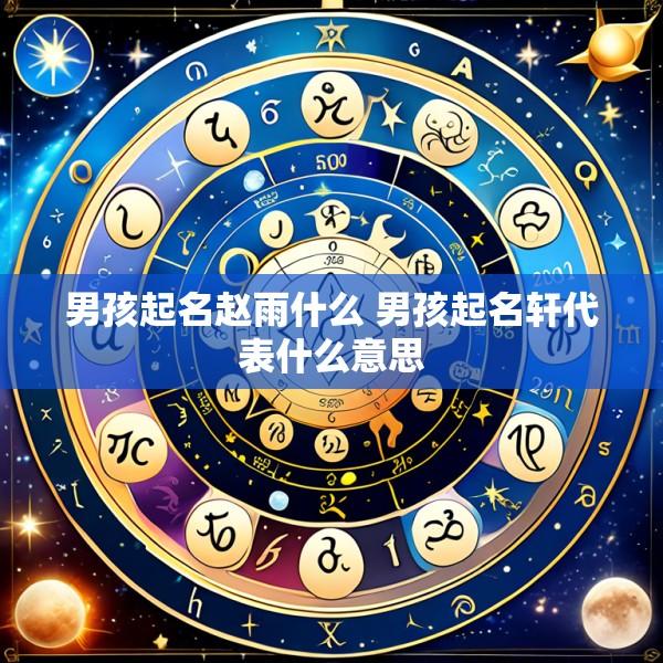 男孩起名赵雨什么 男孩起名轩代表什么意思
