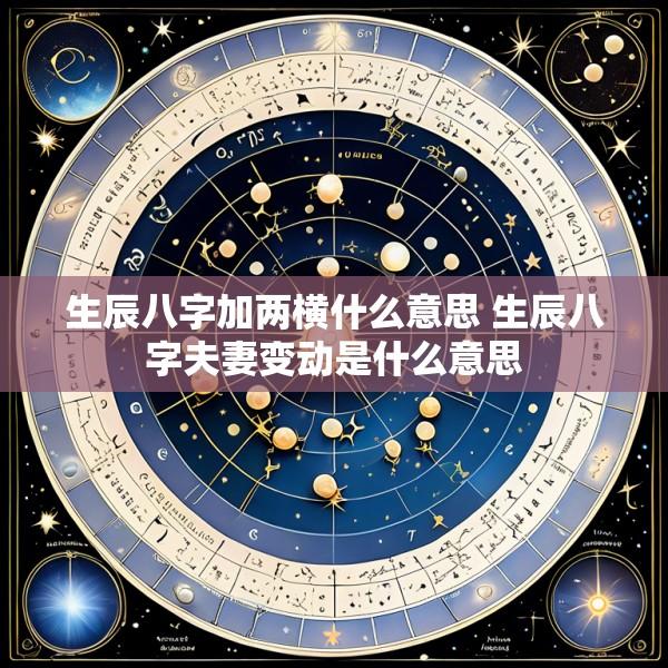 生辰八字加两横什么意思 生辰八字夫妻变动是什么意思