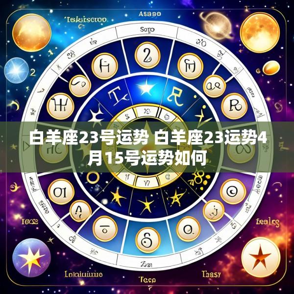 白羊座23号运势 白羊座23运势4月15号运势如何