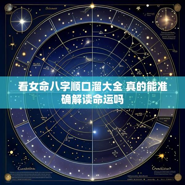 看女命八字顺口溜大全 真的能准确解读命运吗