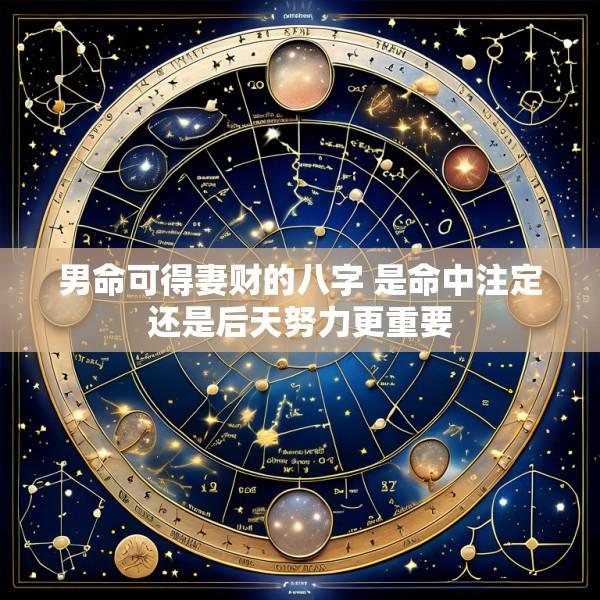 男命可得妻财的八字 是命中注定还是后天努力更重要