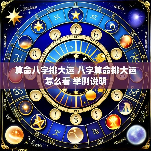 算命八字排大运 八字算命排大运怎么看 举例说明