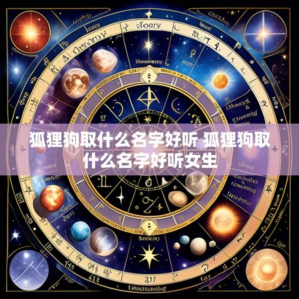 狐狸狗取什么名字好听 狐狸狗取什么名字好听女生