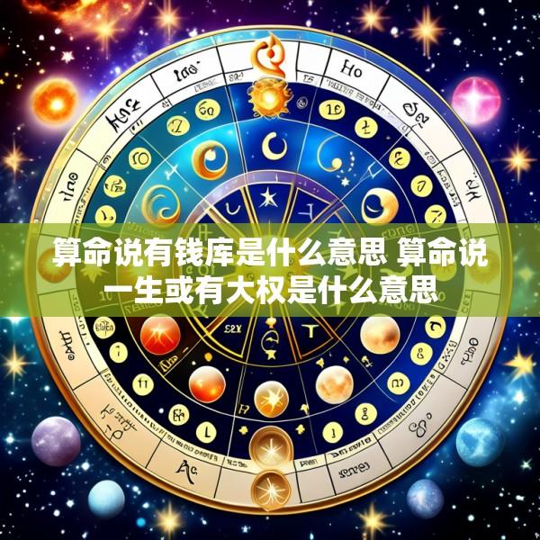 算命说有钱库是什么意思 算命说一生或有大权是什么意思