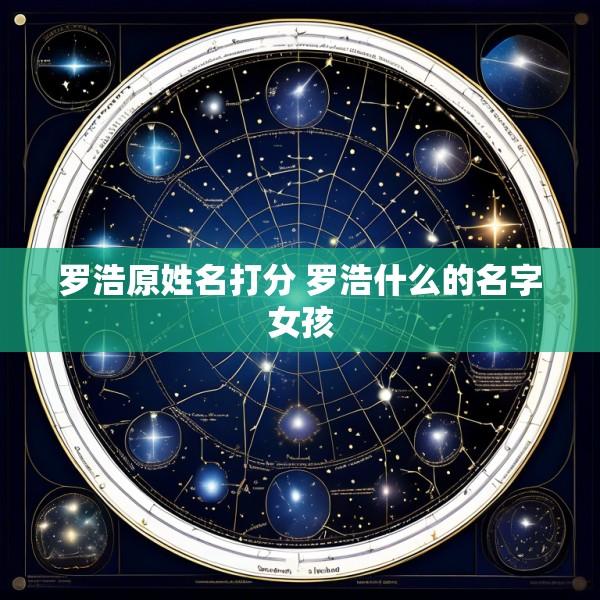 罗浩原姓名打分 罗浩什么的名字女孩