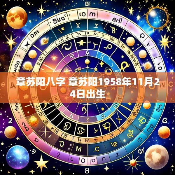 章苏阳八字 章苏阳1958年11月24日出生