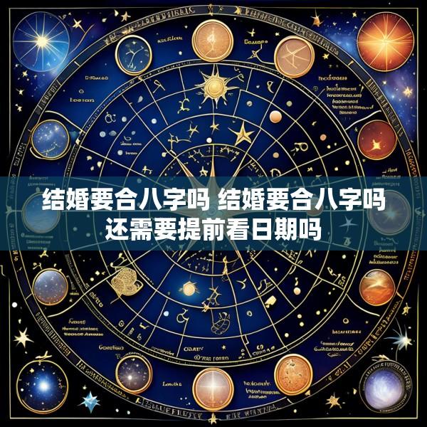 结婚要合八字吗 结婚要合八字吗还需要提前看日期吗