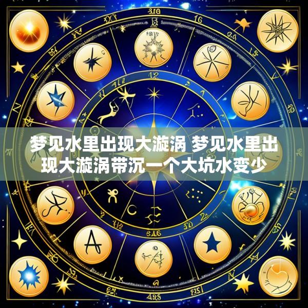 梦见水里出现大漩涡 梦见水里出现大漩涡带沉一个大坑水变少