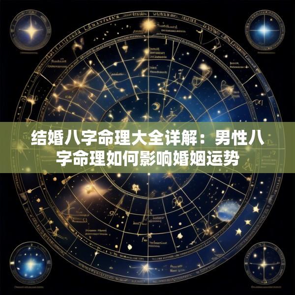 结婚八字命理大全详解：男性八字命理如何影响婚姻运势