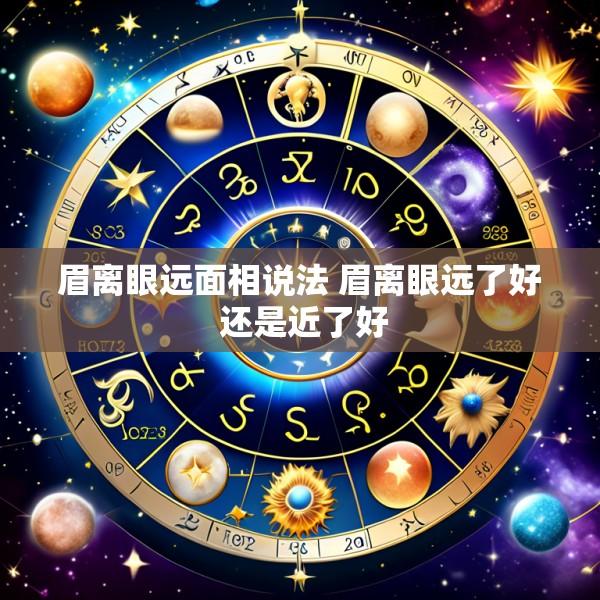 眉离眼远面相说法 眉离眼远了好 还是近了好