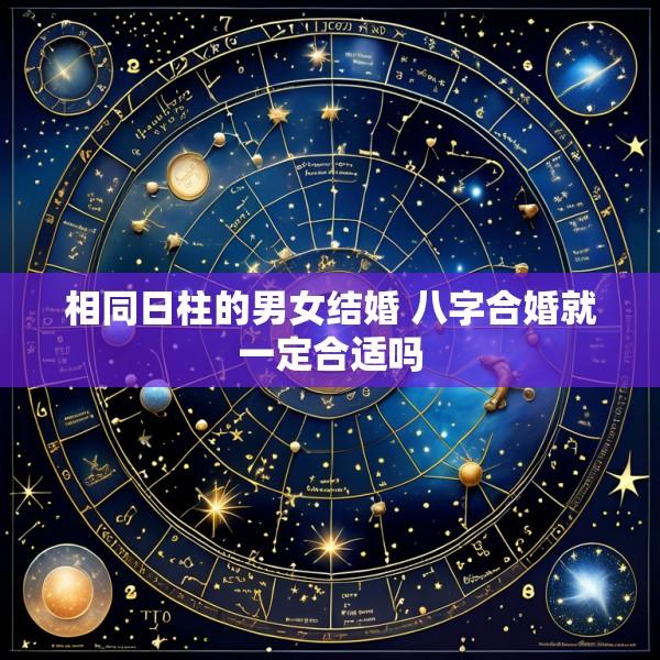 相同日柱的男女结婚 八字合婚就一定合适吗