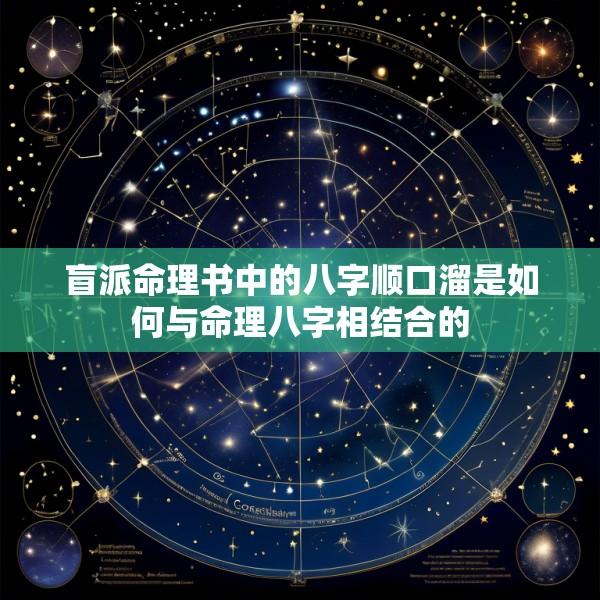 盲派命理书中的八字顺口溜是如何与命理八字相结合的