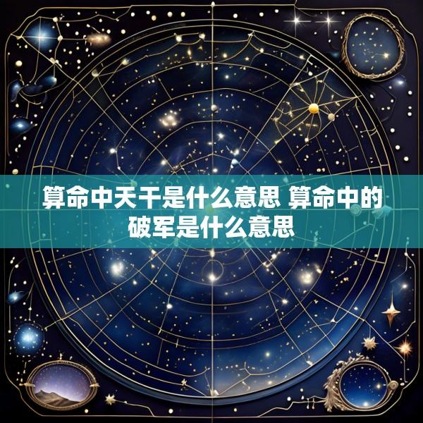 算命中天干是什么意思 算命中的破军是什么意思