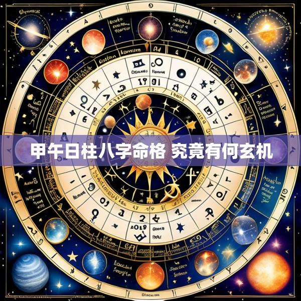 甲午日柱八字命格 究竟有何玄机