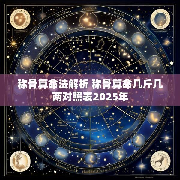 称骨算命法解析 称骨算命几斤几两对照表2025年