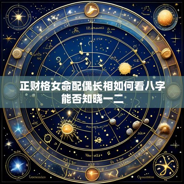 正财格女命配偶长相如何看八字能否知晓一二