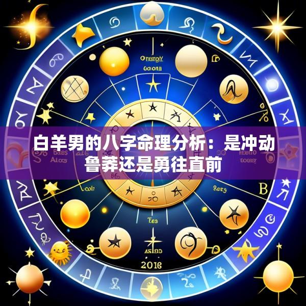 白羊男的八字命理分析：是冲动鲁莽还是勇往直前