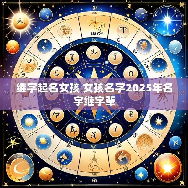 继字起名女孩 女孩名字2025年名字继字辈