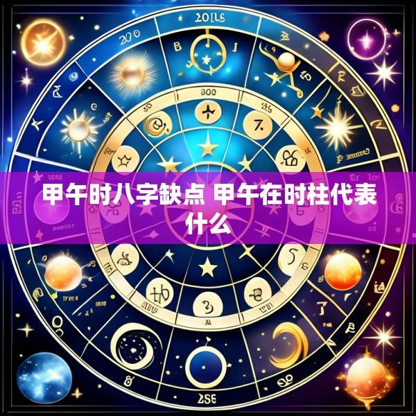 甲午时八字缺点 甲午在时柱代表什么