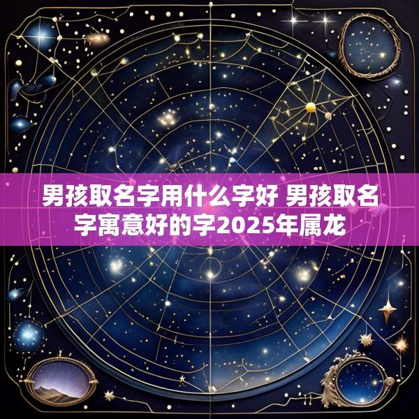 男孩取名字用什么字好 男孩取名字寓意好的字2025年属龙