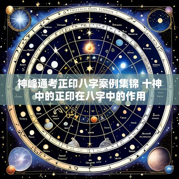 神峰通考正印八字案例集锦 十神中的正印在八字中的作用
