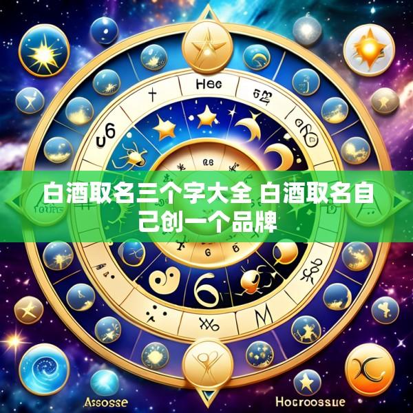 白酒取名三个字大全 白酒取名自己创一个品牌