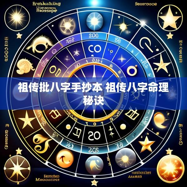 祖传批八字手抄本 祖传八字命理秘诀