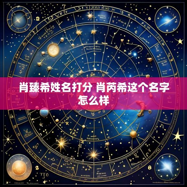 肖臻希姓名打分 肖芮希这个名字怎么样