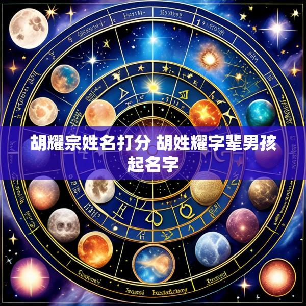 胡耀宗姓名打分 胡姓耀字辈男孩起名字