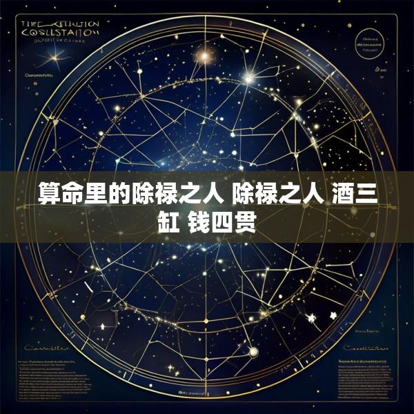 算命里的除禄之人 除禄之人 酒三缸 钱四贯