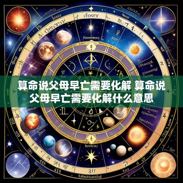算命说父母早亡需要化解 算命说父母早亡需要化解什么意思