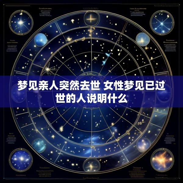 梦见亲人突然去世 女性梦见已过世的人说明什么