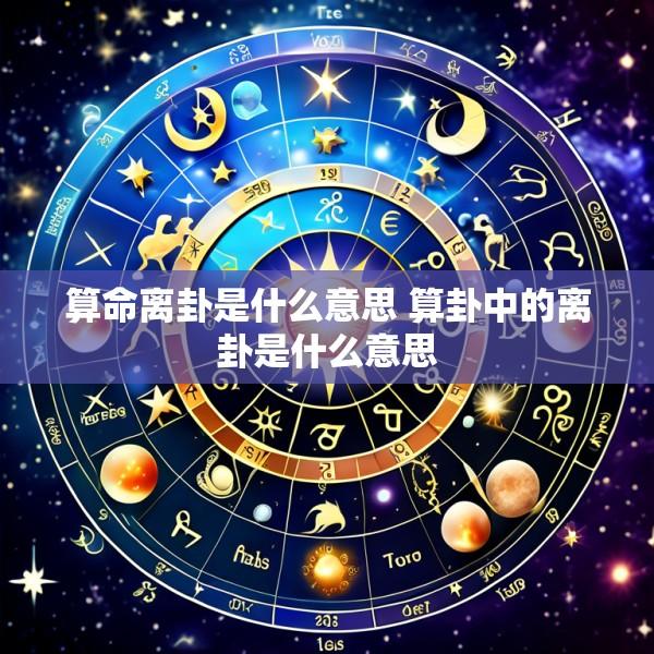 算命离卦是什么意思 算卦中的离卦是什么意思
