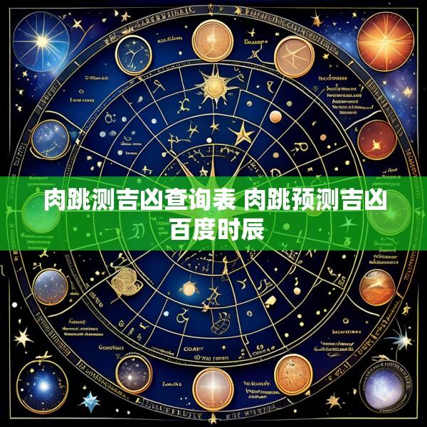 肉跳测吉凶查询表 肉跳预测吉凶 百度时辰
