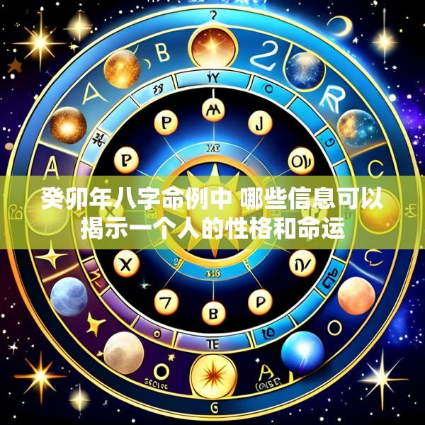 癸卯年八字命例中 哪些信息可以揭示一个人的性格和命运