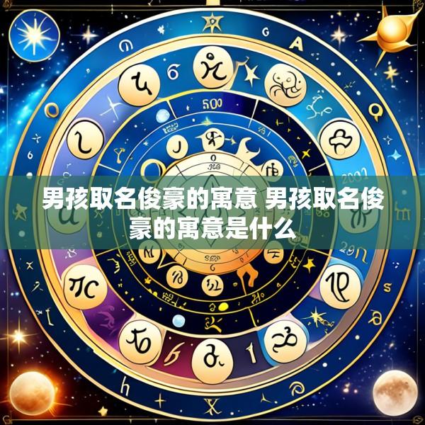 男孩取名俊豪的寓意 男孩取名俊豪的寓意是什么