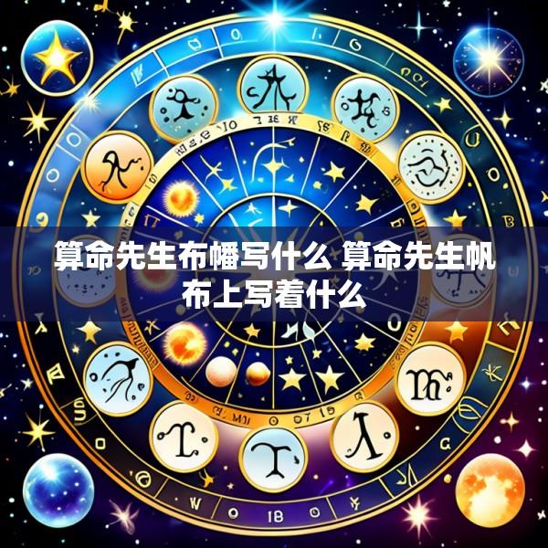 算命先生布幡写什么 算命先生帆布上写着什么