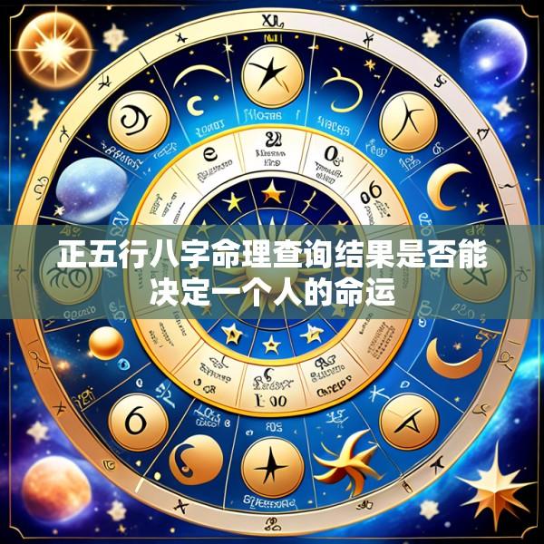 正五行八字命理查询结果是否能决定一个人的命运