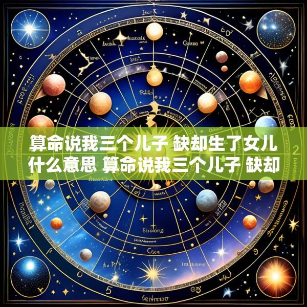 算命说我三个儿子 缺却生了女儿什么意思 算命说我三个儿子 缺却生了女儿什么意思呀