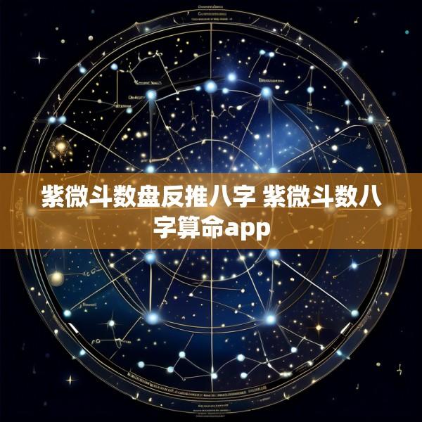 紫微斗数盘反推八字 紫微斗数八字算命app